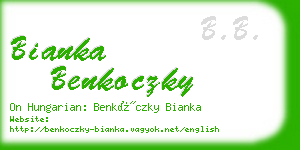 bianka benkoczky business card